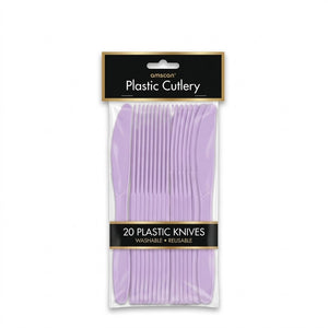 Lavender Plastic Knives - 7.5 In. | 20 Count