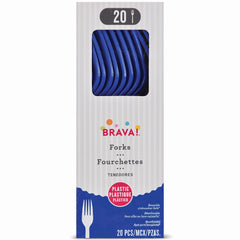 Royal Blue Plastic Forks - 7.5 in. - 20 Pack