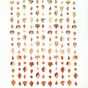 Elegant Metallic Leaves Backdrop for Thanksgiving Celebrations
