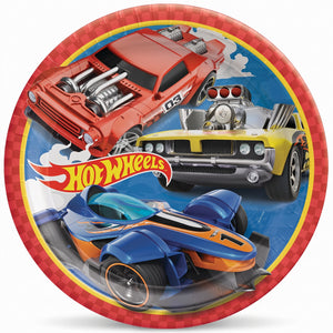 Hot Wheels 9-Inch Round Paper Plates - 8 Pack