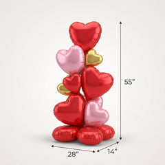 Valentine’s Day Airloonz Stack Heart Metallic Balloon