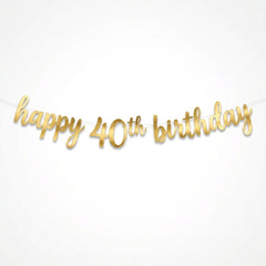 Golden Age 40th Birthday Letter Banner Decoration