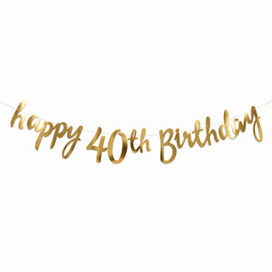 Golden Age 40th Birthday Letter Banner Decoration
