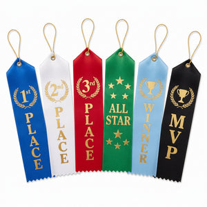 Assorted Recognition Ribbons - 6-Piece Set for Sports & Team Events