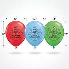 PJ Masks "It’s Time to be a Hero" Latex Balloons - 12", 6 Pack