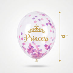 Disney Princess Confetti Latex Balloons - 12-Inch, 6-Pack