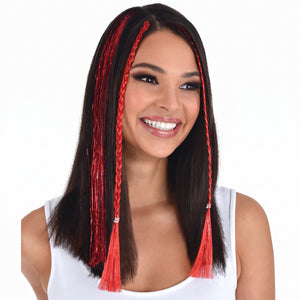 Red Tinsel Hair Extensions