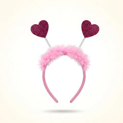 Valentine's Day Pink Heart Head Bopper