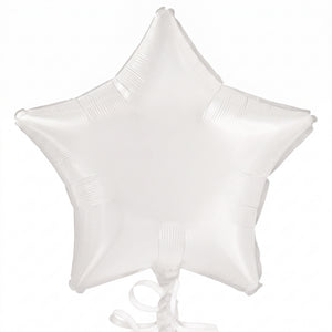 Frosty White Star Foil Balloon - 18-Inch Metallic Mylar