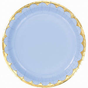 Ice Blue 6.75" Metallic Accent Paper Plates