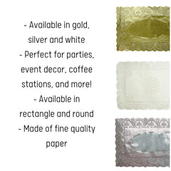 10 In. X 14.5 In. Gold Foil Doilies | 4 Count