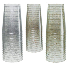 10 Oz. Silver Sparkle Plastic Tumblers | 20 Count