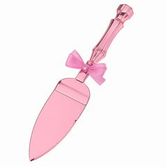 Pink Cake Server with Bow - Baby Shower Delight