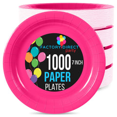 7 In. Cerise Paper Plates | Case of 1000