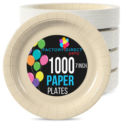 7 In. Ivory Paper Plates | 1000 Count