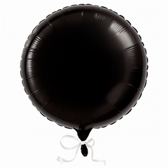 Elegant Black Metallic Round Balloon - 18-Inch