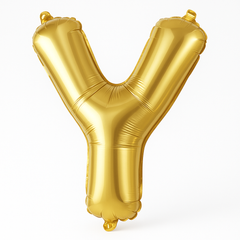 Metallic Gold Letter Y Balloon
