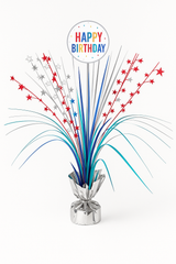"Here's to Your Birthday" Metallic Spray Centerpiece
