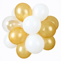 Gold & White Sphere Latex Balloon Chandelier Kit