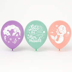 Enchanting Mermaid Printed Latex Balloons - Pack of 12