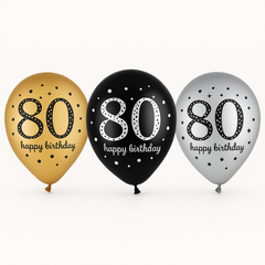 Sparkling Celebration 80th Birthday Latex Balloons