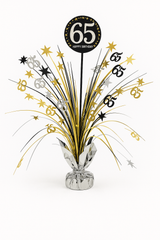 Sparkling Celebration 65th Birthday Centerpiece - Gold & Silver Spray