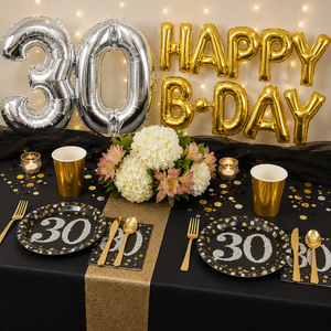 66 Pcs 30th Birthday Party Base Kit - For 8 Guests