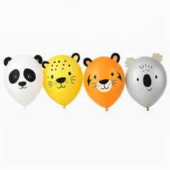 Jungle Safari Animal Balloon Decorating Kit - 12" Latex Balloons, 6 Pack