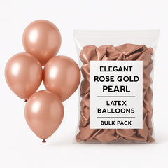 Elegant Rose Gold Pearl Latex Balloons - Bulk Pack