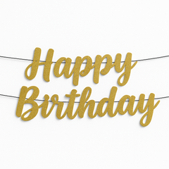 Gold Glitter Birthday Celebration Banner