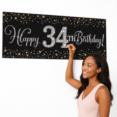 Sparkling Celebration Personalized Birthday Banner