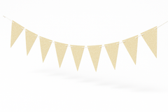 Customizable Glitter White Pennant Banner, 20 ft