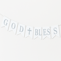 God Bless Religious Pennant Banner Decoration