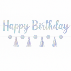 Iridescent "Happy Birthday" Luminous Letter Banner