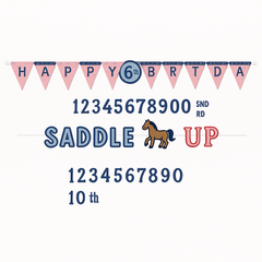 Saddle Up Personalized Jumbo Letter Birthday Banner Kit