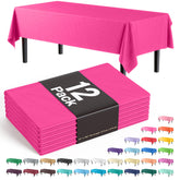 Premium Cerise Plastic Table Covers | 12 Pack - 54 In. x 108 In.