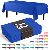 Premium Dark Blue Plastic Table Covers | 12 Pack - 54 In. x 108 In.