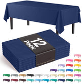 Premium Navy Blue Plastic Table Covers | 12 Pack - 54 In. x 108 In.