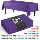 Premium Purple Plastic Table Covers | 12 Pack - 54 In. x 108 In.