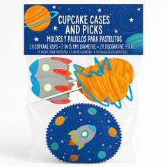 Blast Off Space-Themed Cupcake Decorating Kit - 24-Pack