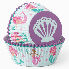 Mermaid Fantasy Baking Cups, 2-Inch, 48-Count