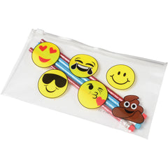 Emoji Pencil Cases - 12 Count