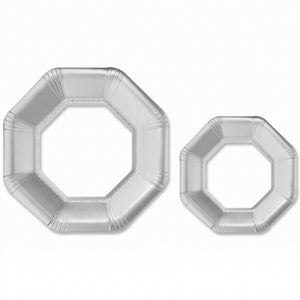 Premium Silver 10" Octagonal Paper Plates