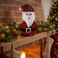 Deluxe 3D Tinsel Santa Decoration