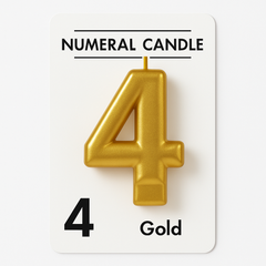 Gold Numeral Candle #4