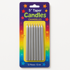 Silver 5-Inch Birthday Candle