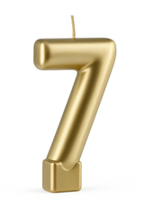Metallic Gold Number 7 Birthday Candle