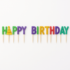 Glittery "Happy Birthday" Candle Picks