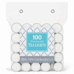 Unscented White Tealight Candles - 100 Pack