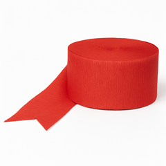 Vibrant Apple Red Crepe Streamers - 81 Feet